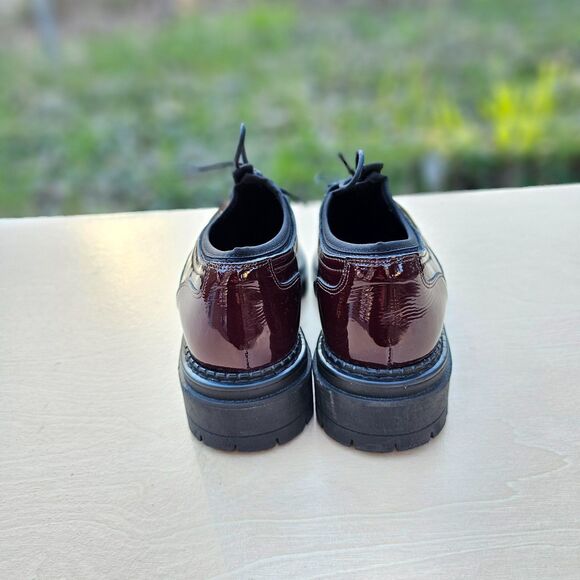 Shellys London Womens Oxfords Burgundy Lace Up Womens Shoes Size 41 - Picture 3 of 7